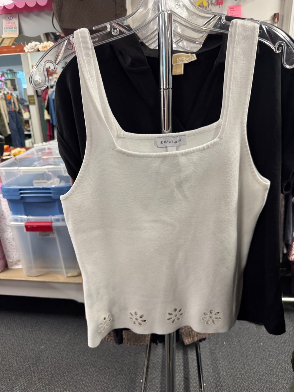 41 hawthorn eyelet knit tank L // 091668